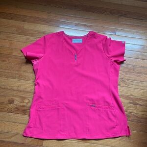 Bright Pink Scrub Top